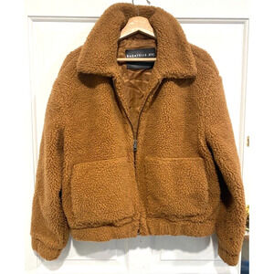 Bagatelle.NYC Long Sleeve Zip Teddy Faux Fur Jacket Rust women's size Large